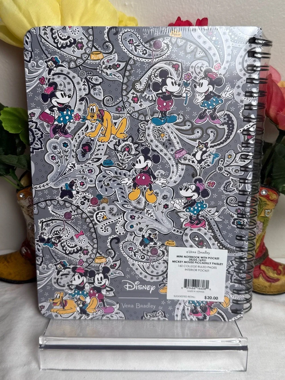NWT Vera Bradley Mickey Mouse Piccadilly Paisley Mini Notebook